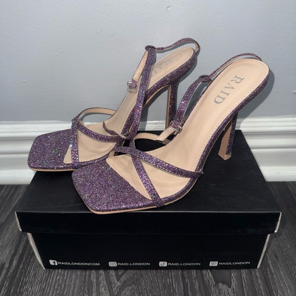 NWT RAID Purple Sparkly Heels - Picture 2 of 7